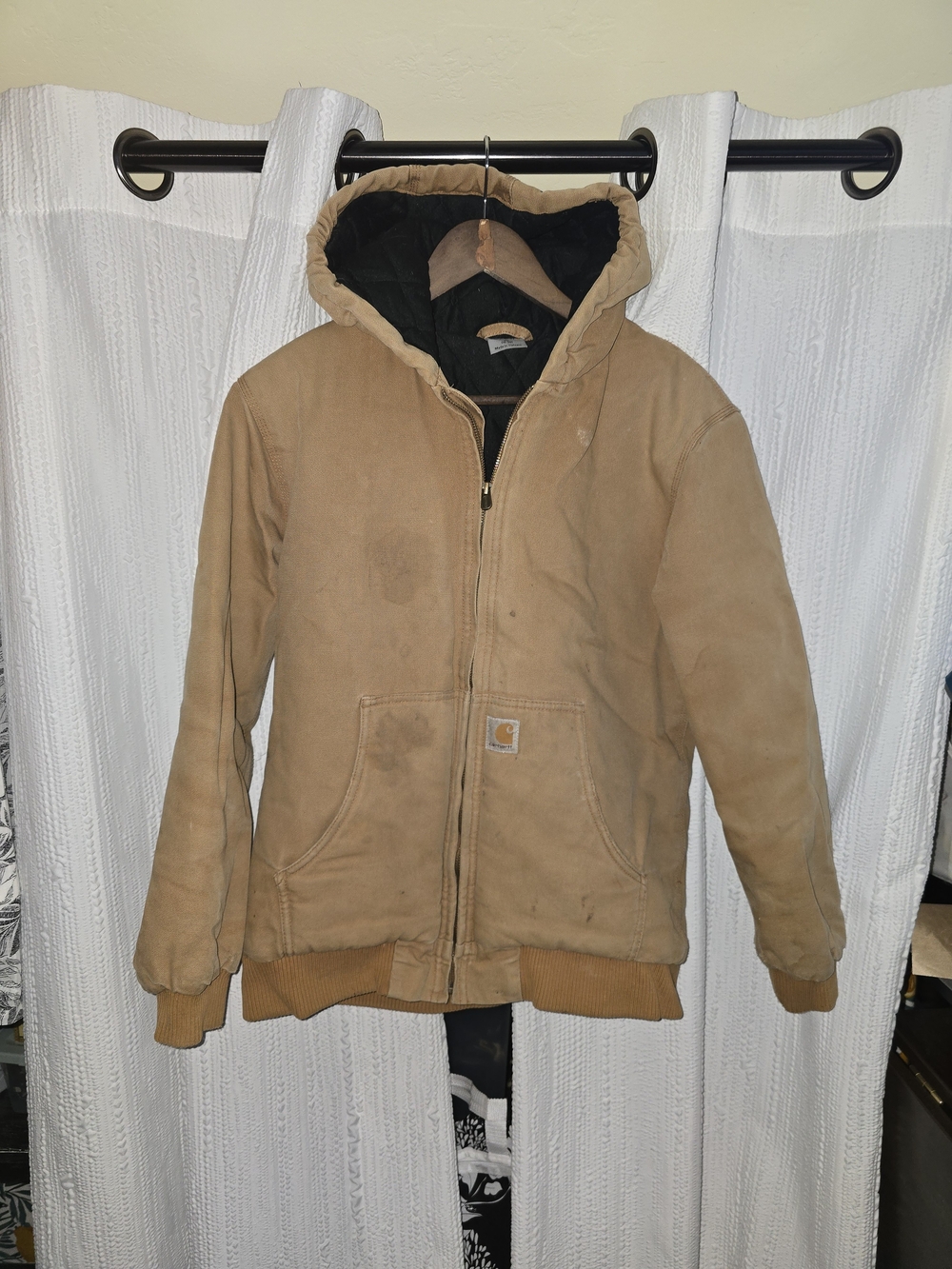 Carhartt Tan Hooded Jean-Style Kids Jacket